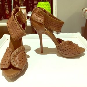 Zara Strappy Leather Stilettos- Worn Once, Size 8